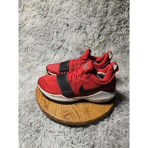 Nike PG 1 Paul George University Men Sz 13 Red Black Basketball Shoes 878627-602
